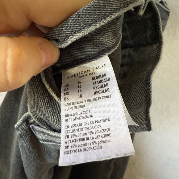 American Eagle size 14 black straight leg jeans - Picture 3 of 7